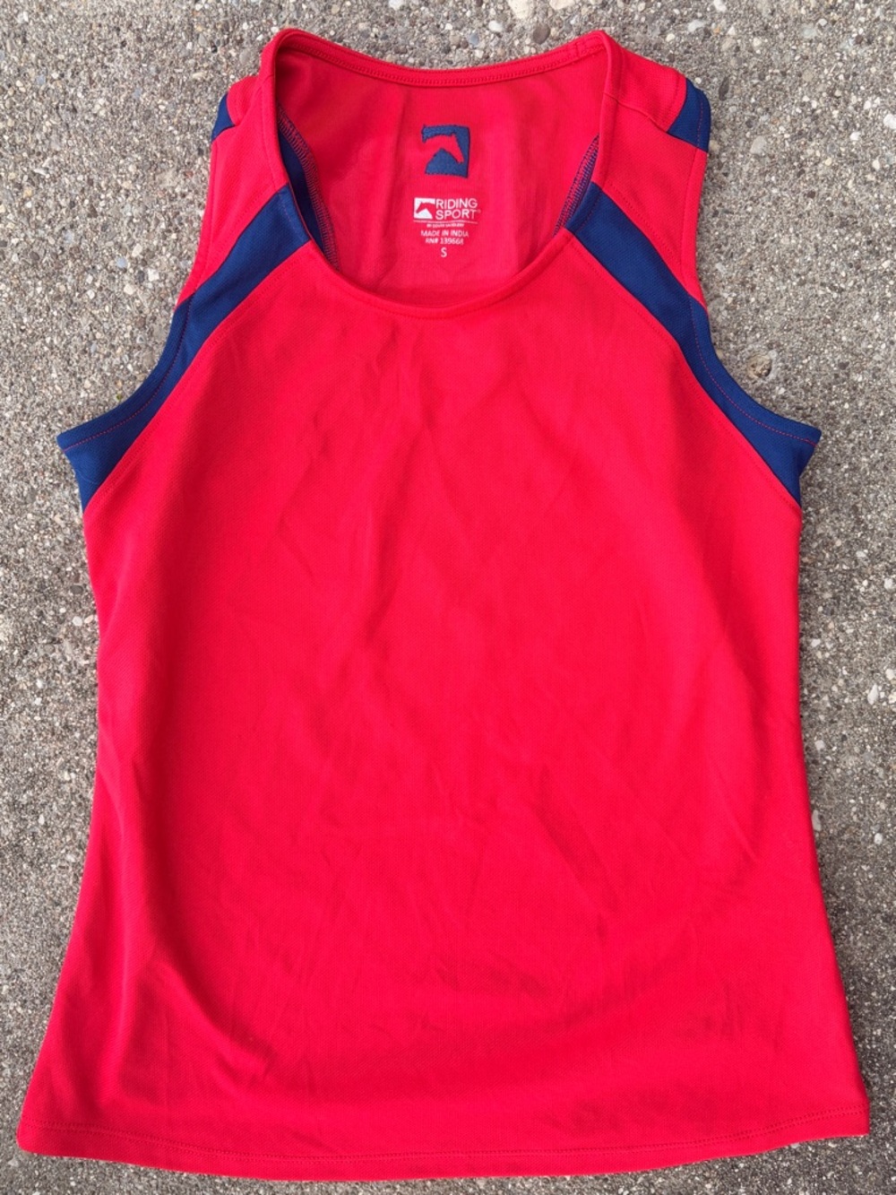 Riding Sport Women’s Red Tank with Navy Trim